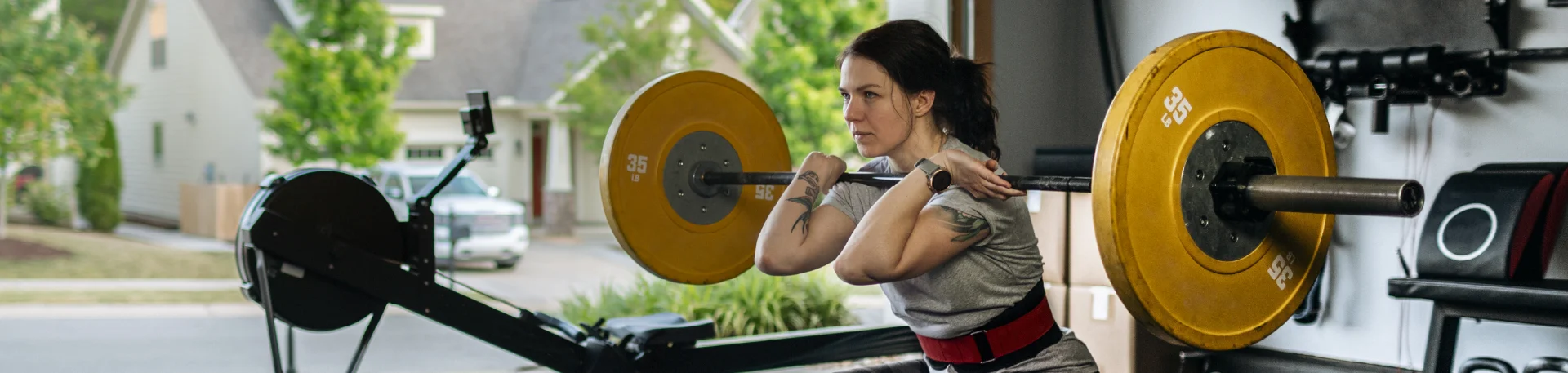 young lady lifting weights