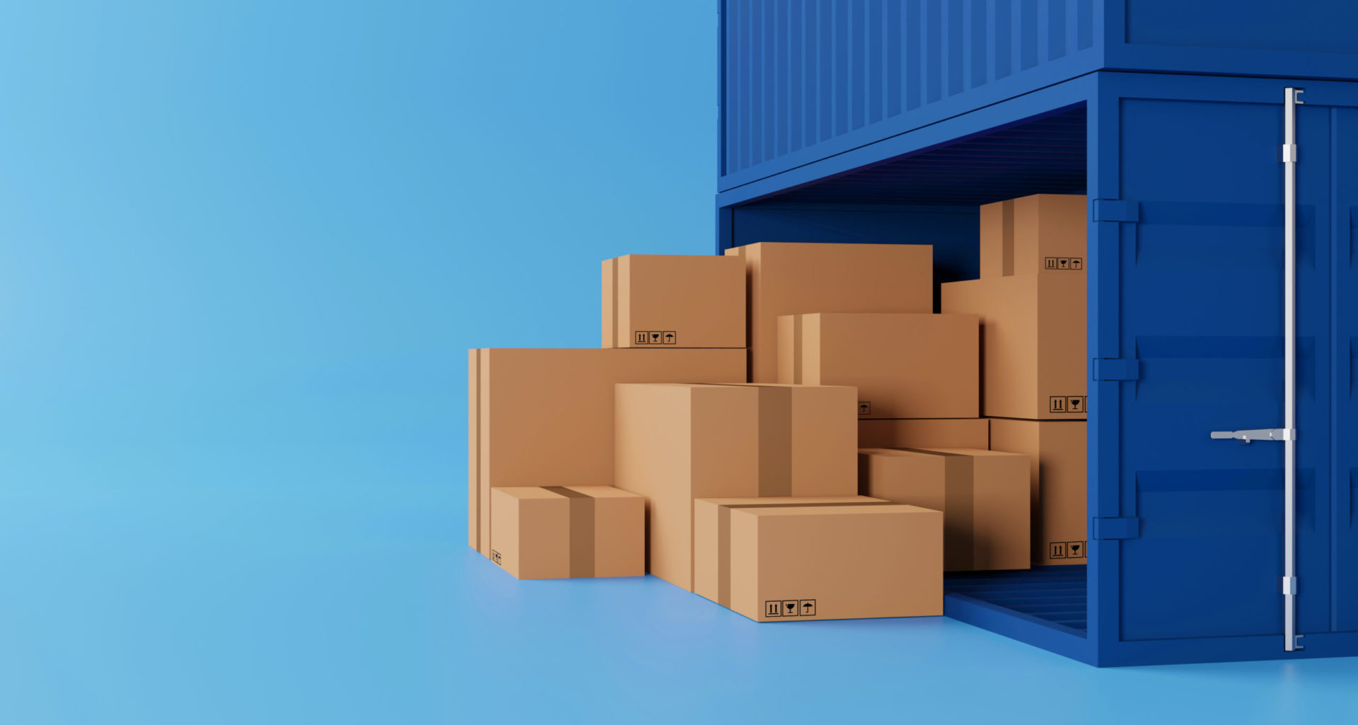 Brown,Box,Stacking,And,Container,Box,With,Copy,Space.,Logistic