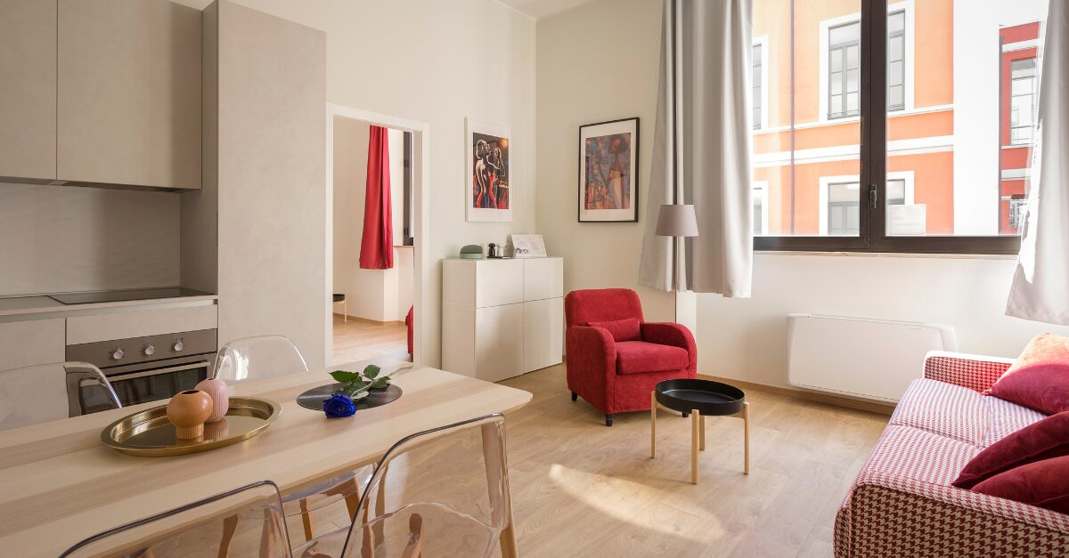 Interior shot of a furnished apartment.